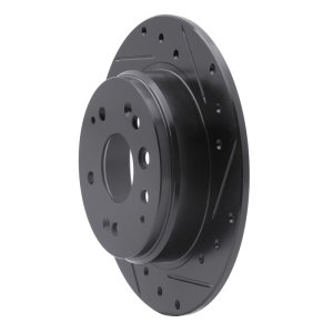 Acura TL Brake Rotor (1) - Rear Right - R1 Concepts - Drilled & Slotted - Black - `99-`11